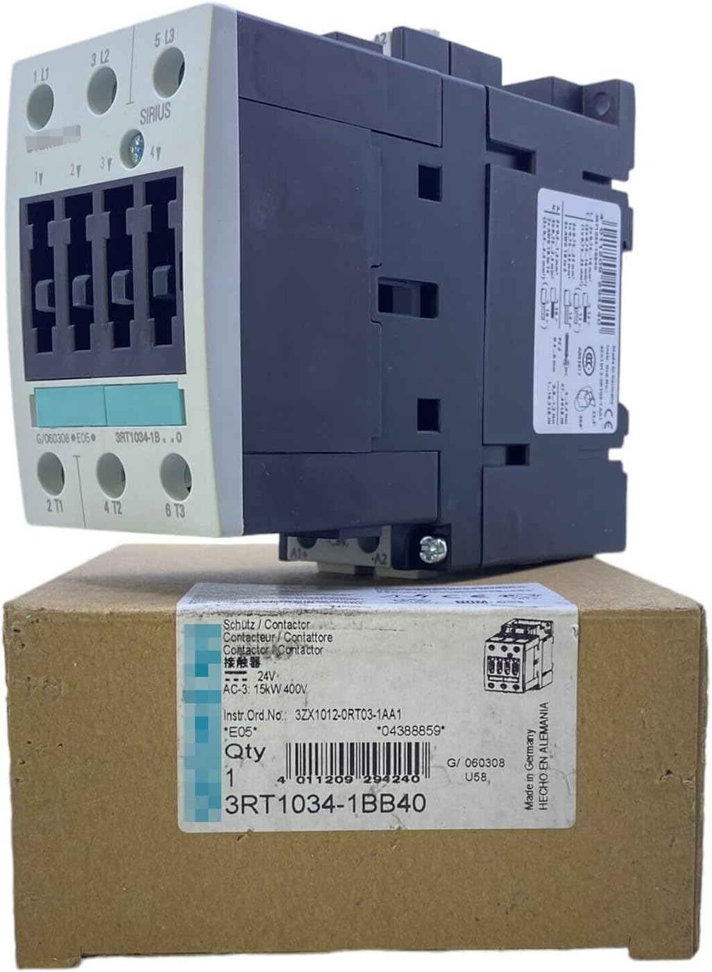 New Siemens 3RT1034-1BB40 Power Contactor 3RT10341BB40